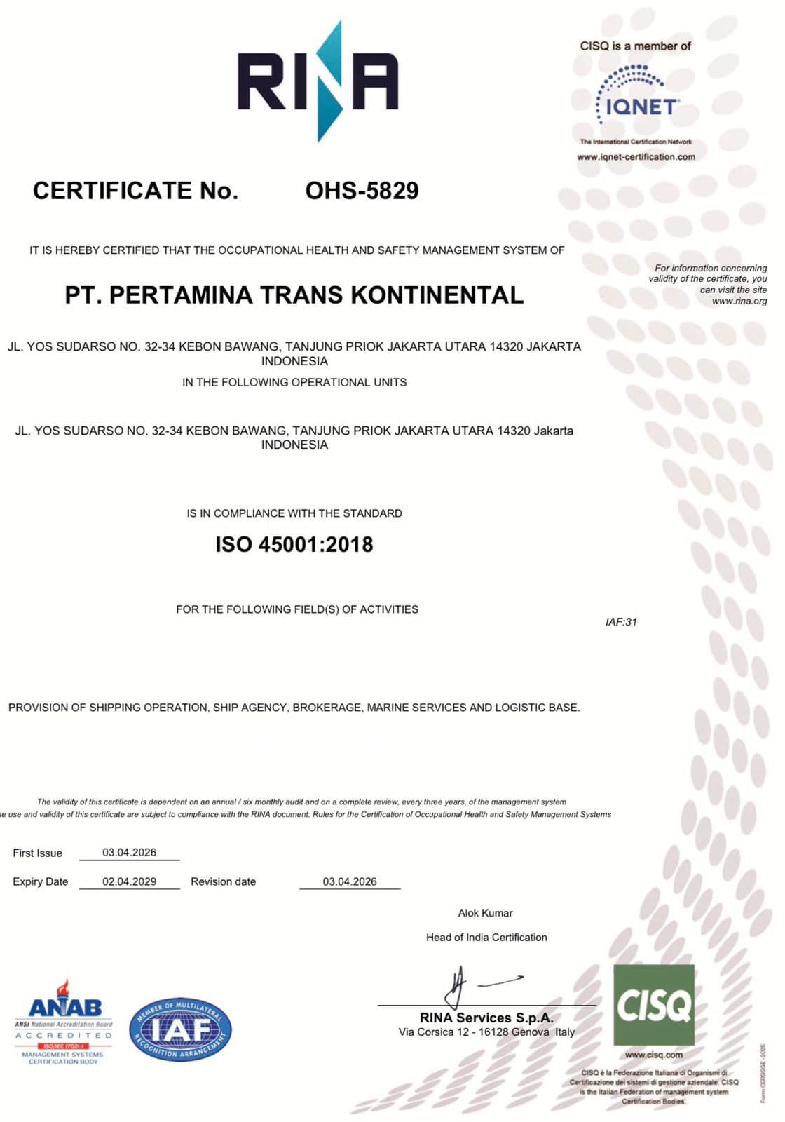 ISO 45001:2018